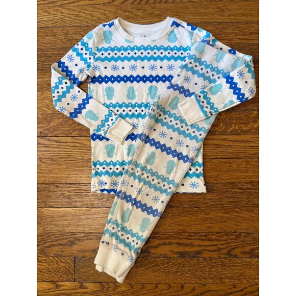 Primary Blue Snowflake Long John Pajamas Size 4-5 - Picture 1 of 5